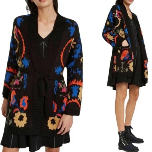 Desigual Sweaters - New Desigual bright colorful cardigan size small